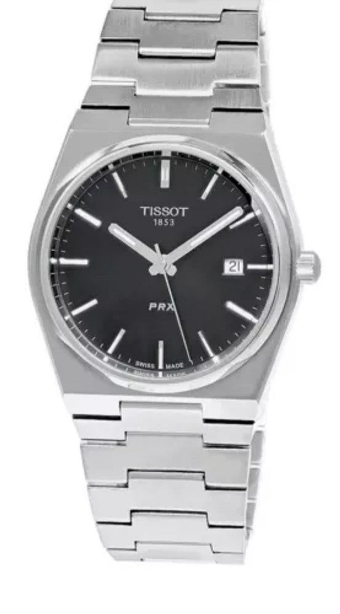 TISSOT PRX 40MM STAINLESS STEEL BLACK DIAL MEN'S WATCH T137.410.11.05<wbr/>1.00