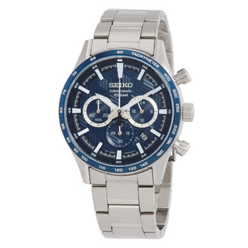 Seiko Chronograph Quartz Green Dial Stainless Steel Men's Watch SSB405P1