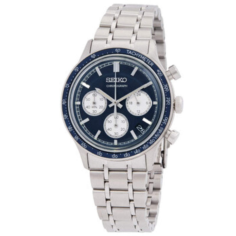Seiko Chronograph Quartz Black Dial Men's Watch SSB479P1