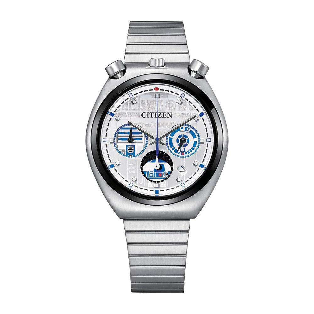 Reloj Citizen de Cuarzo inspirado en Star Wars, cronógrafo, correa en acero inoxidable, diseño R2-D2, alta calidad y precisión