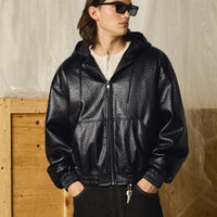 Cazadora Capucha Efecto Piel Bershka