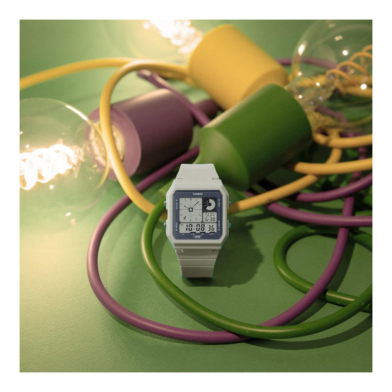Reloj digital Casio POP Bio-Based con correa renovable, retroiluminación LED y alarma diaria
