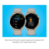 Garmin Venu 3S Smartwatch Dorado Suave Con Bisel De Acero Inoxidable, Pantalla Táctil AMOLED, Correa De Silicona