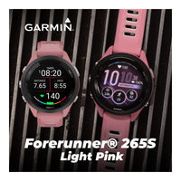 Wearable4U Garmin Forerunner 265S Music GPS Running Smartwatch en color rosa con pantalla táctil AMOLED y auriculares incluidos