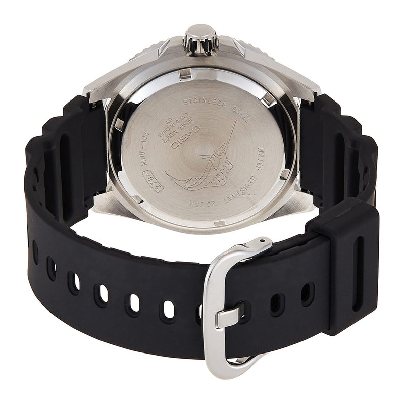Casio MDV106 Reloj análogo unisex con caja de acero inoxidable, banda de resina, resistencia al agua, batería 3 años