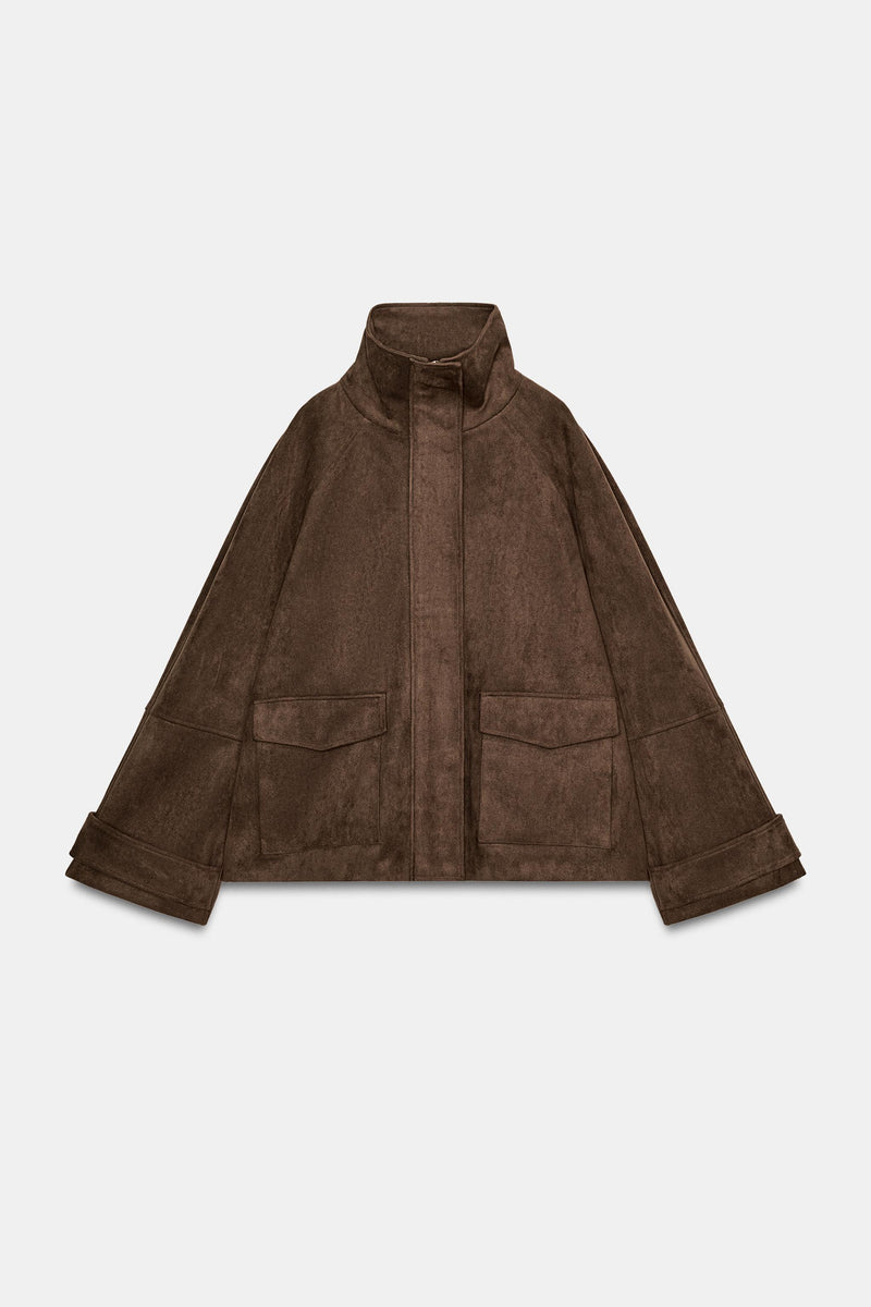 Chaqueta Efecto Ante Bolsillos Zara