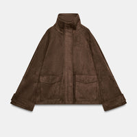 Chaqueta Efecto Ante Bolsillos Zara