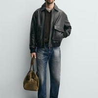 ZARA CAZADORA RELAXED FIT PIEL