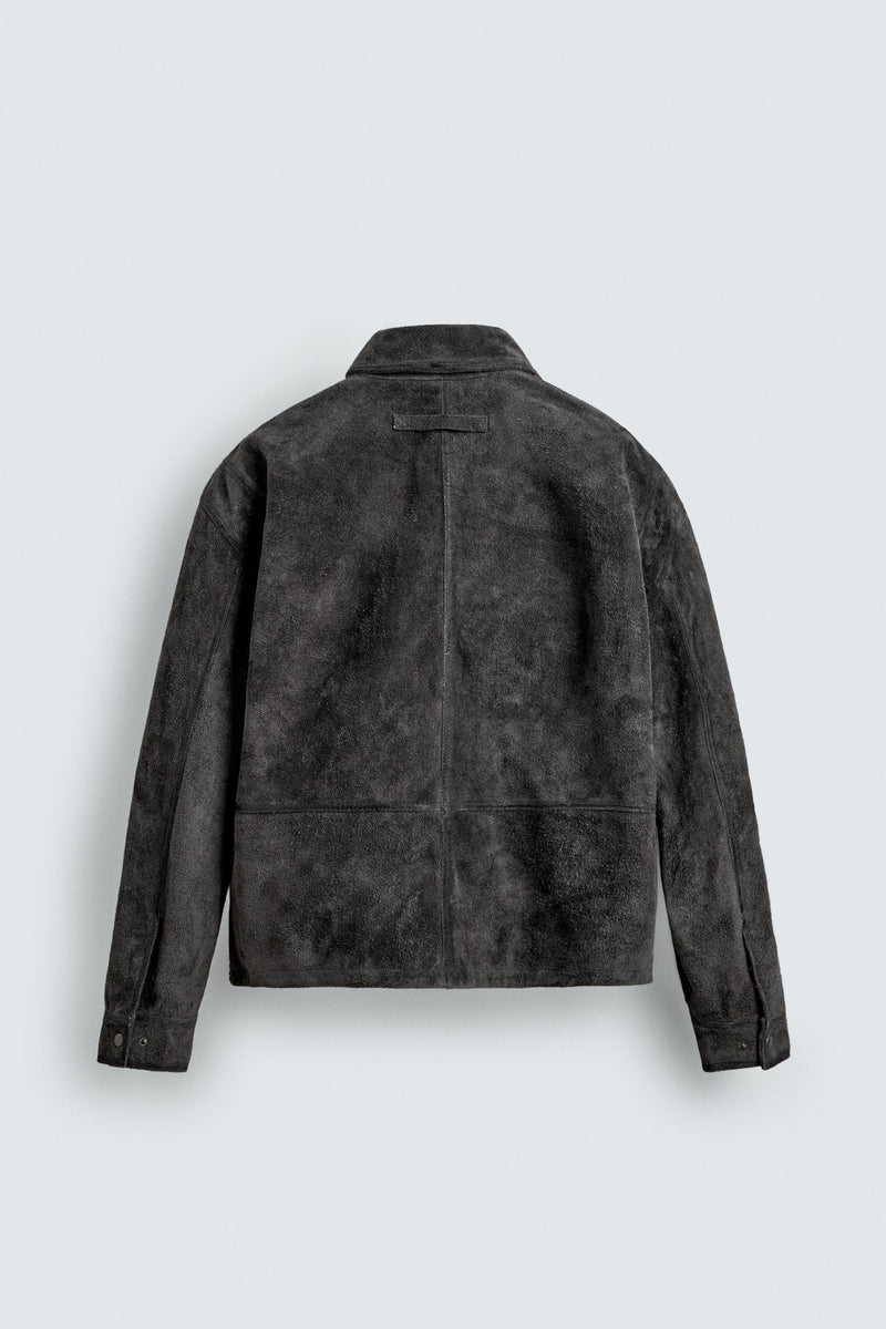 Cazadora Relaxed Fit Piel Serraje Zara