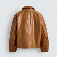 Cazadora Regular Fit Piel Zara