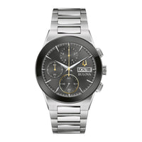 Bulova Modern Millenia Reloj de Pulsera para hombre, cronógrafo, acero inoxidable, calendario día/fecha y cristal abovedado