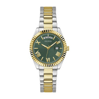 GUESS, reloj pulsera para mujer con borde de moneda, multicolor, resistente al agua y diseño elegante