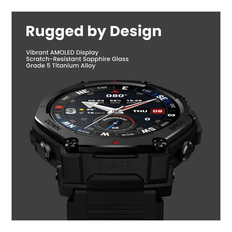 Amazfit T-Rex 3 Pro - Reloj inteligente ultra resistente con pantalla de zafiro, GPS preciso y batería de 25 días