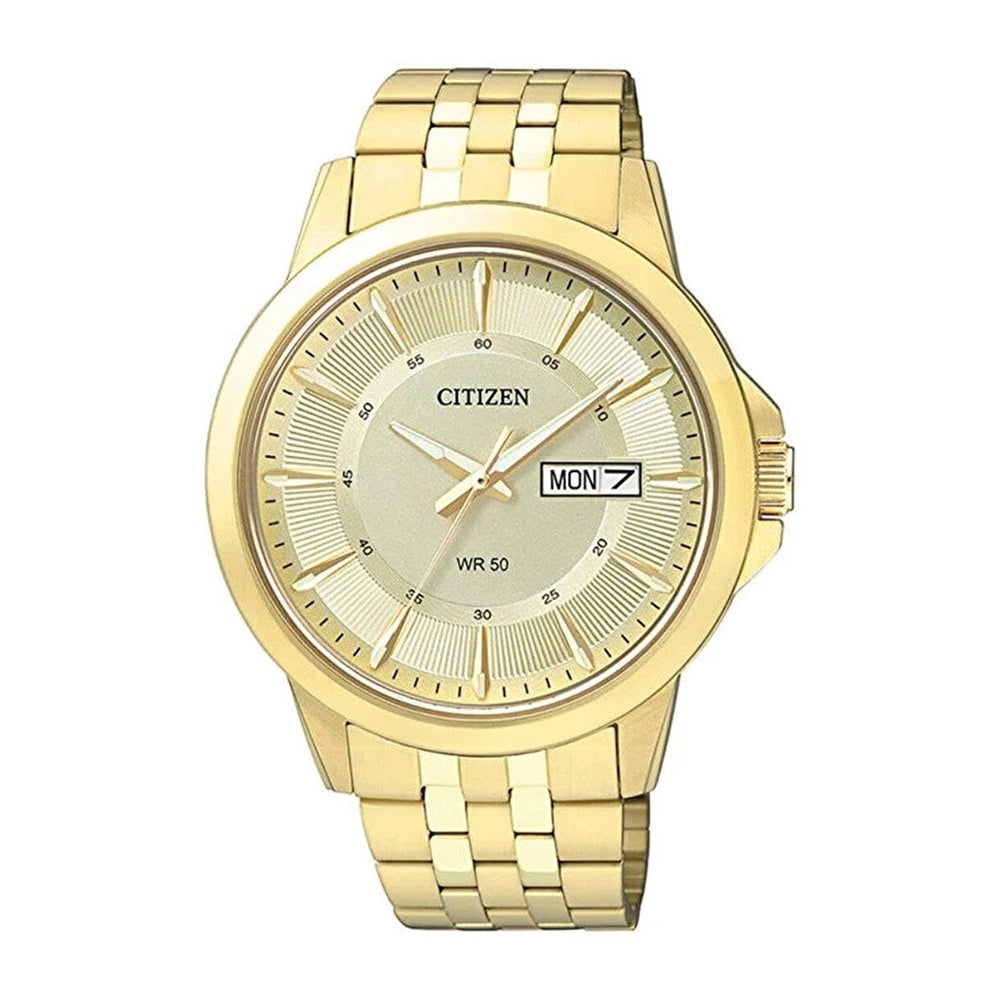 Reloj de pulsera Citizen para hombre con movimiento de cuarzo, esfera texturizada y caja de acero inoxidable