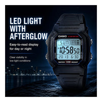 Casio Serie W800HG Reloj Digital para Hombres con Resistencia al Agua, Cronómetro, Alarma y Batería de 10 Años
