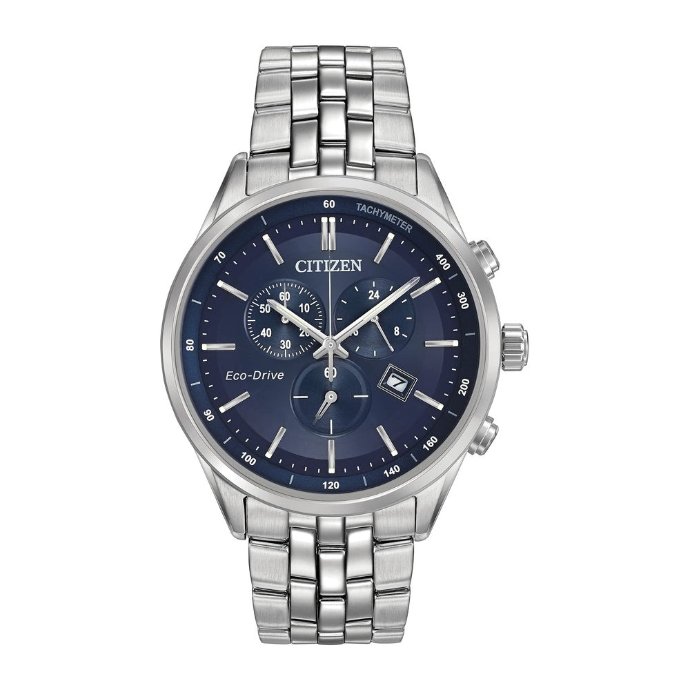 Reloj Citizen Corso Eco-Drive para hombre con cronógrafo, función de hora 12/24, fecha y cristal de zafiro