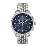 Reloj Citizen Corso Eco-Drive para hombre con cronógrafo, función de hora 12/24, fecha y cristal de zafiro