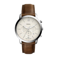 Fossil Neutra Reloj cronógrafo para hombre con pulsera de acero inoxidable o correa de cuero auténtico