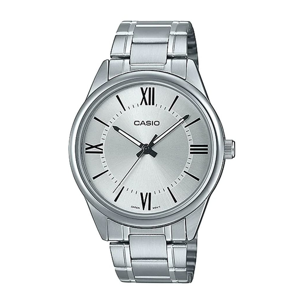 Reloj Casio analógico de acero inoxidable para hombre, resistente al agua, con movimiento de cuarzo japonés