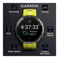 Garmin Forerunner 965 Smartwatch Premium, 1,4 Pulgadas, AMOLED, 32GB, GPS, Gris Carbón Y Amarillo