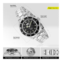 Invicta - Reloj Automático Pro Diver Para Hombre, Resistente Al Agua, 40mm, Esfera Negra