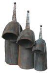 African Gankogui Bell Set - Iron Double Cow Bell - Set of 3, Large Medium and Small from Ghana