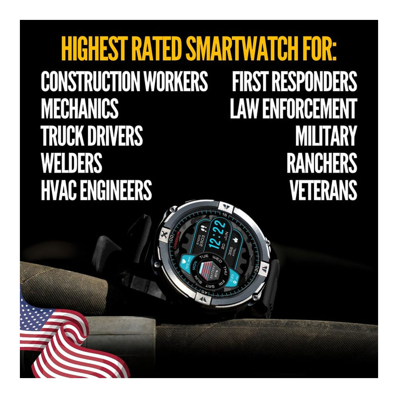 CARBINOX X-Ranger Smart Watch con llamadas, rastreador fitness resistente al agua IP69K, compatible Android e iOS, pantalla AMOLED