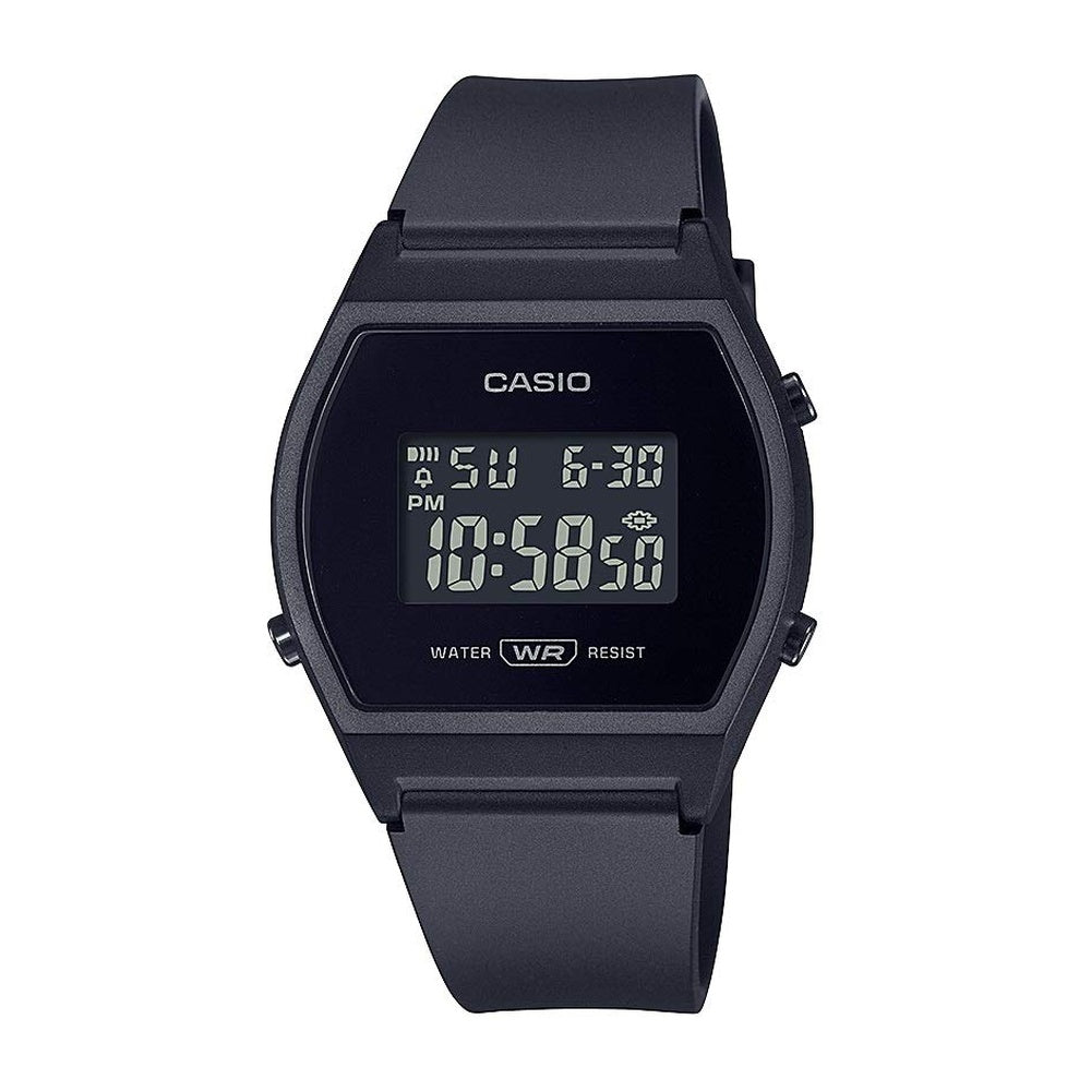 Reloj Deportivo Casio LW-204-1BCF para Mujer, Negro, Resistente al Agua, con Luz LED y Alerta Flash