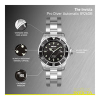 Invicta - Reloj Automático Pro Diver Para Hombre, Resistente Al Agua, 40mm, Esfera Negra