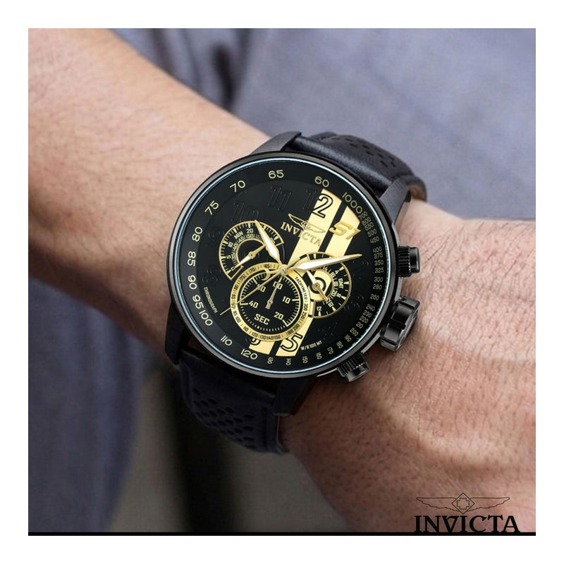 Invicta S1 Rally, reloj de cuarzo para hombre, diseño elegante deportivo en acero inoxidable y cuero