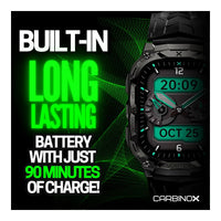 CARBINOX Vortex Smartwatch con función de llamadas, rastreador fitness militar, resistente al agua, diseño deportivo