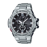 Casio GST-B100D-1ACR G-Shock Reloj de cuarzo plateado con pantalla analógica para hombre con Bluetooth y energía solar