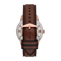 Reloj Fossil Townsman Automático de acero inoxidable y cuero, estilo esqueleto, resistente al agua hasta 50 metros