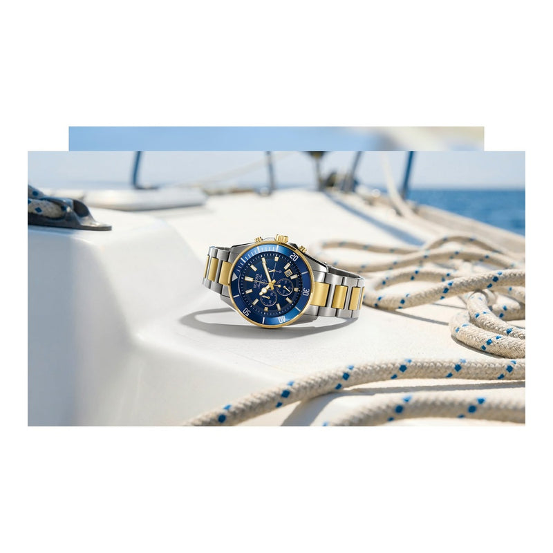 Bulova 98B230 Marine Star Reloj de Cuarzo Japonés con Cronógrafo Bicolor para Hombre