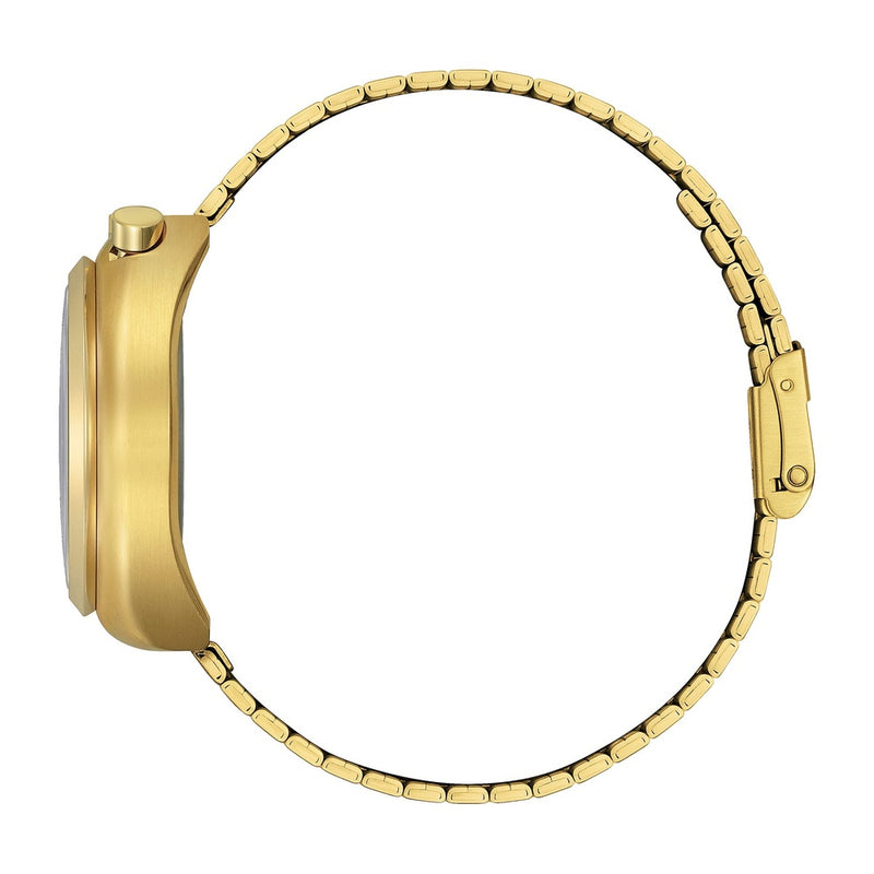 Citizen Reloj de cuarzo Star Wars para hombre inspirado en C-3PO, diseño coleccionable en acero inoxidable dorado