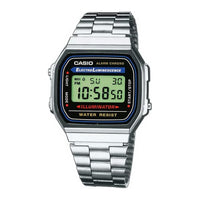 Reloj Casio A168WA-1 para hombre, con calculadora, luz de fondo, cronómetro, alarma diaria y resistencia al agua
