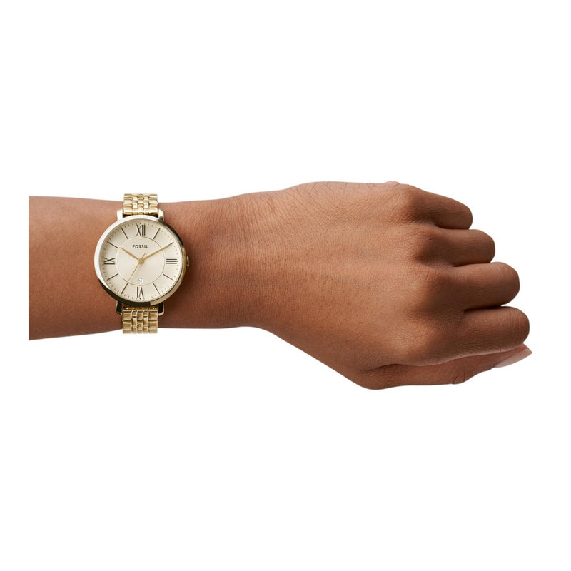 Reloj Fossil Jacqueline para mujer con pulsera de acero inoxidable o cuero y pantalla analógica elegante