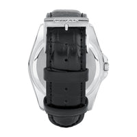 Citizen Reloj de cuarzo para hombre con caja de acero inoxidable y correa de piel, casual, negro