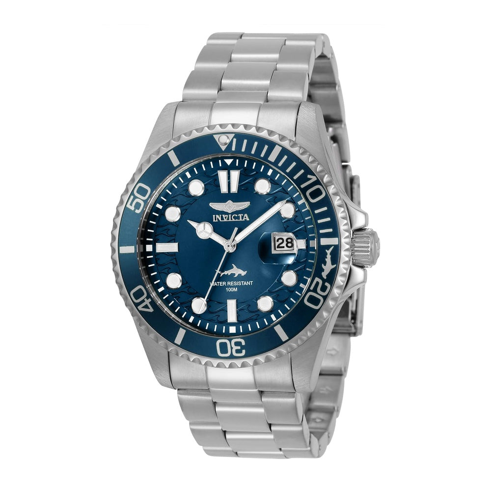 Invicta Reloj de cuarzo Pro Diver para hombre, plateado, de acero inoxidable, sumergible hasta 100 metros