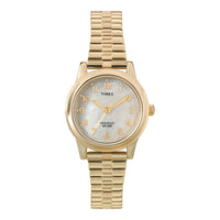 Timex Reloj Essex Ave para mujer en oro con esfera nácar, resistente al agua, tecnología Indiglo, pulsera ajustable