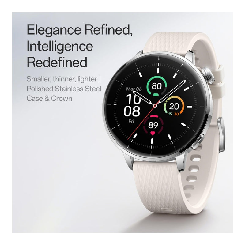 Oneplus Watch 3 43mm Acero Plateado, Pantalla Redonda, Wearos, 32gb Almacenamiento
