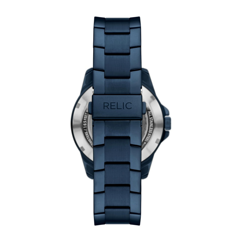RELIC by Fossil, reloj masculino automático, esfera esqueleto azul, acero inoxidable, resistente al agua hasta 50 metros