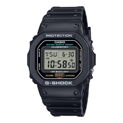 Casio G-Shock reloj digital clásico para hombre con alarma, cronómetro y resistencia al agua, modelo DW5600UE-1V