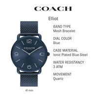Reloj Coach Elliot para Hombre, elegancia contemporánea con detalle exclusivo, ideal para uso diario