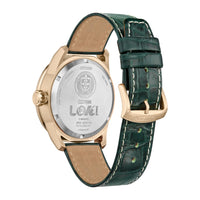 Citizen Eco-Drive Loki - Reloj hombre, acero inoxidable oro rosa, correa piel texturizada verde, modelo: AW1363-06W