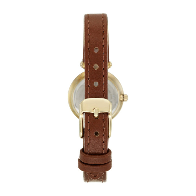 Reloj de pulsera Anne Klein para mujer con correa de cuero marrón, diseño clásico y resistencia al agua