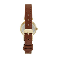 Reloj de pulsera Anne Klein para mujer con correa de cuero marrón, diseño clásico y resistencia al agua