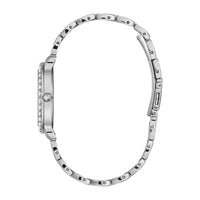 Reloj GUESS de acero inoxidable con cristal rosa, plata, resistente al agua, modelo U1062L2, analógico con cierre plegable