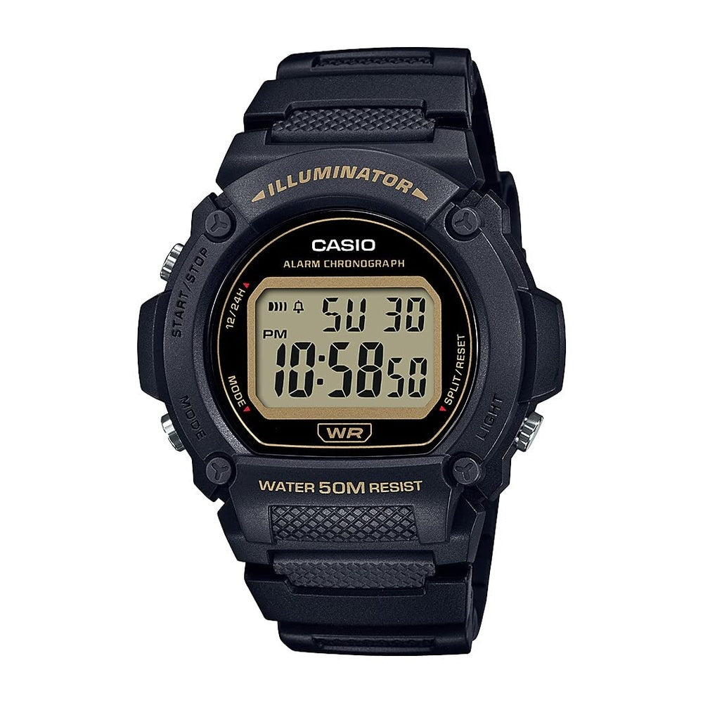 Casio Serie W219H: Reloj digital para hombre con LED, cronógrafo, cronómetro, alarma diaria y batería de larga duración
