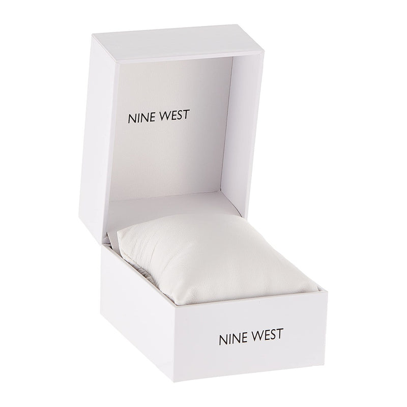 Nine West Reloj de Pulsera Analógico para Mujer, Diseño en Oro Rosa y Banda de Goma Lavanda